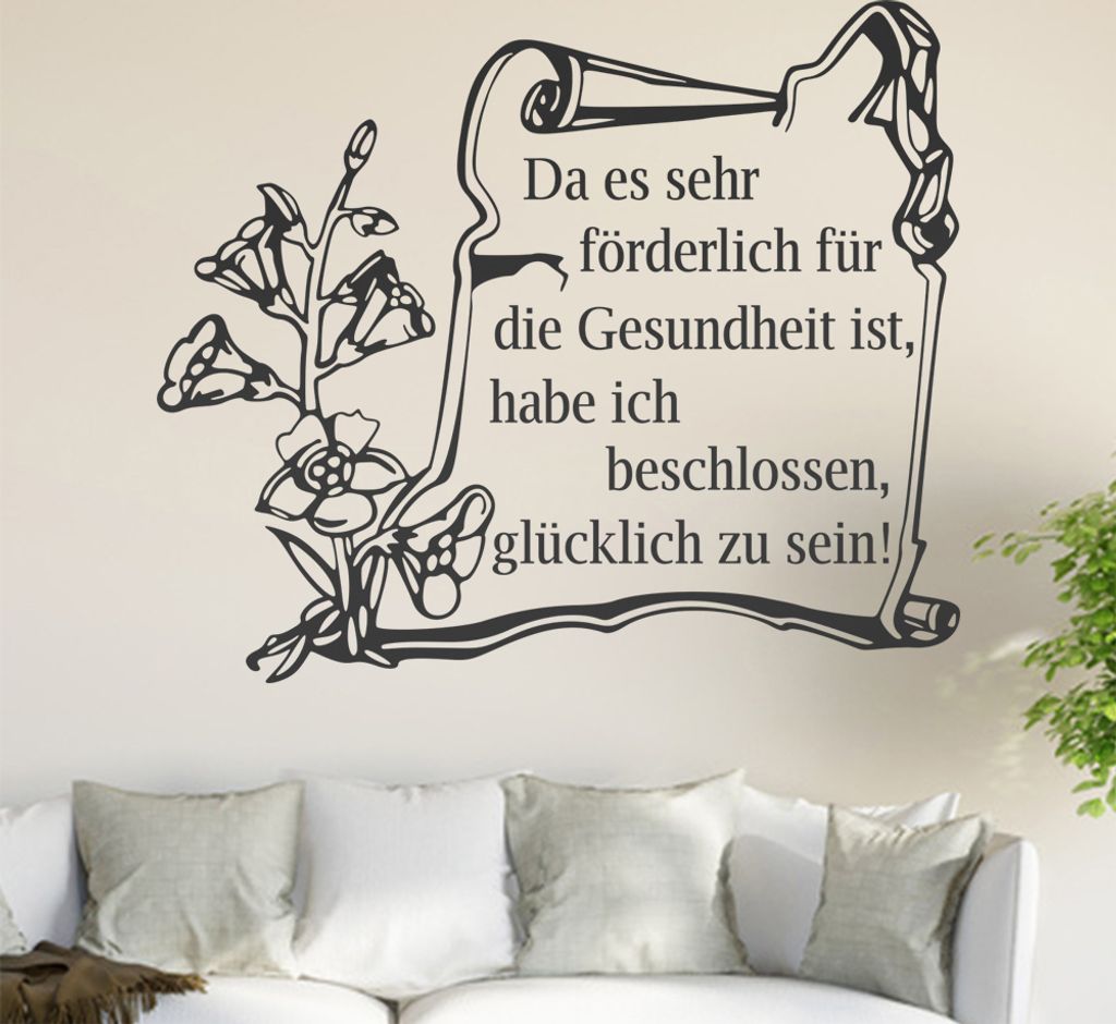 Da es sehr förderlich ... Wandtattoo in 6 Größen - Wandaufkleber Wall Sticker - Dekoration, Küche, Wohnzimmer, Schlafzimmer, Badezimmer