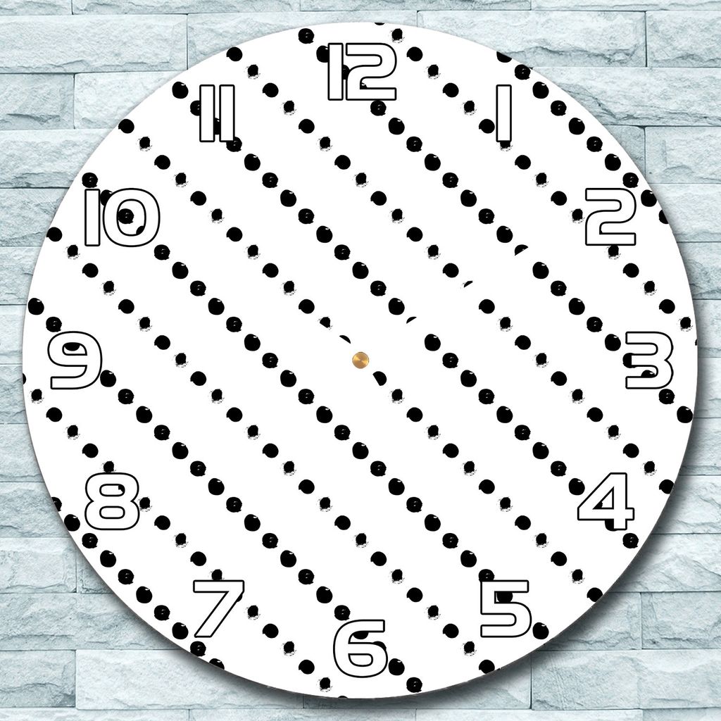 Wanduhr aus Glas Rund fi 30 Geometrische Punkte Quarz Deko Produktbild 