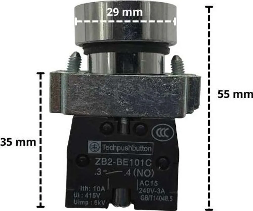 Bouton Poussoir Ascenseur Lumineux Bleu avec Double Flèche et Plot NO