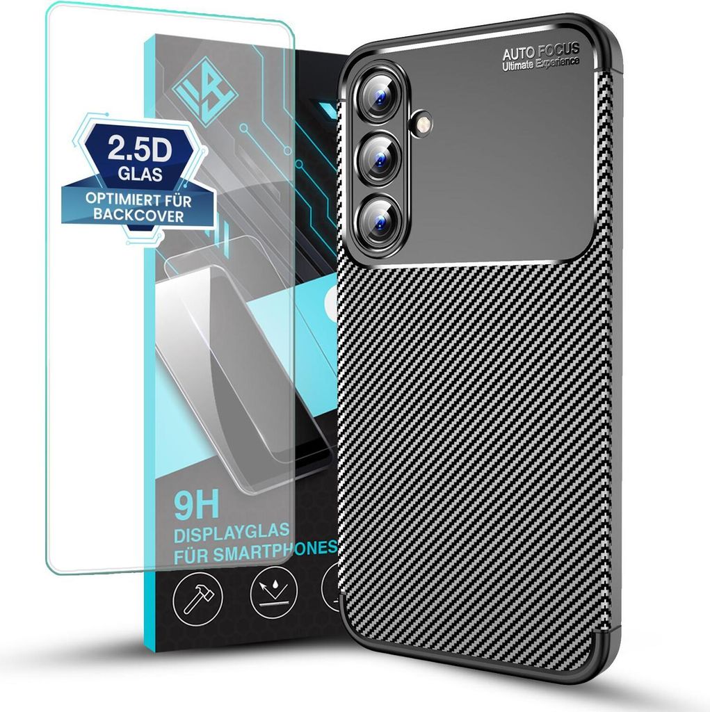 A product shot of a phone case and screen protector.