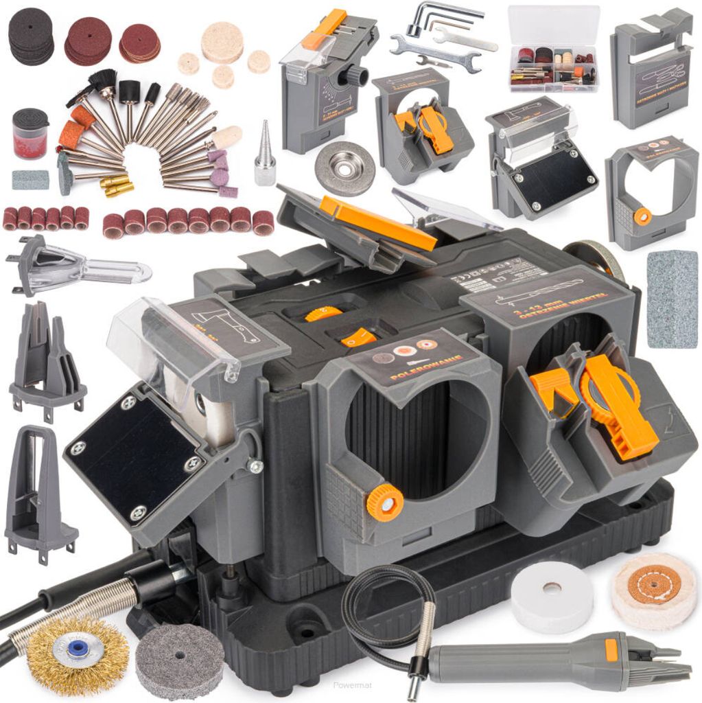 Powermat Schärfstation 8in1 Schleifmaschine Schärfgerät Schärfer Messerschleifer Bohrer
