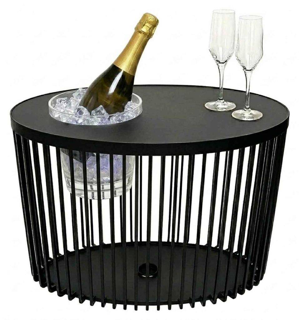 COOTAB Cooler Table STOCKHOLM 3-in-1 Loungetisch mit Acryl-Kühler