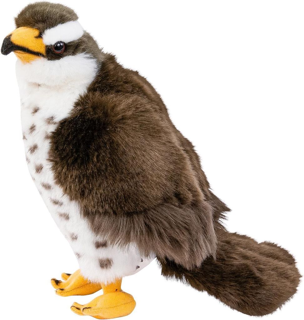 Kuscheltier Falke 23 cm braun/grau/weiß Plüschvogel