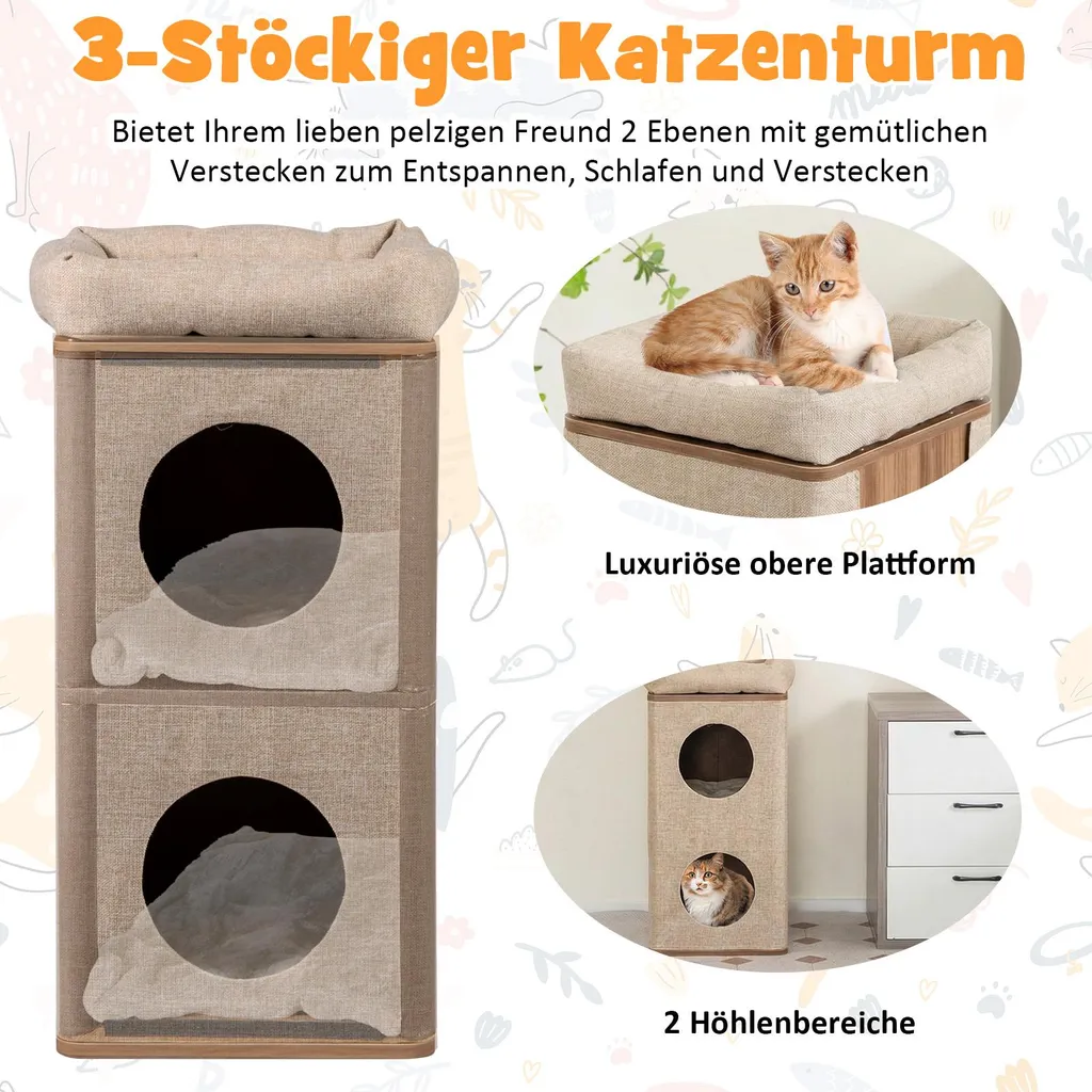 Arbre à Chat Stable Contre les Griffures : Solution Bois pour 20 kg