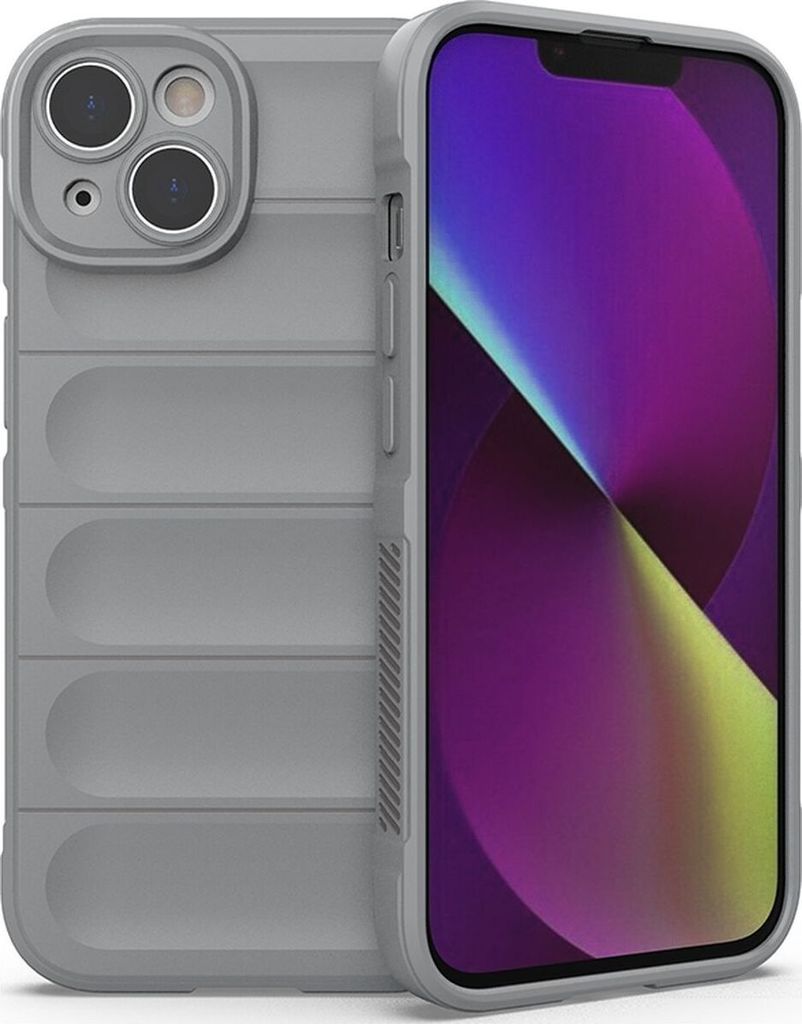 Mobigear Bumpy iPhone 14 Hülle Flexibles TPU Backcover - Grau