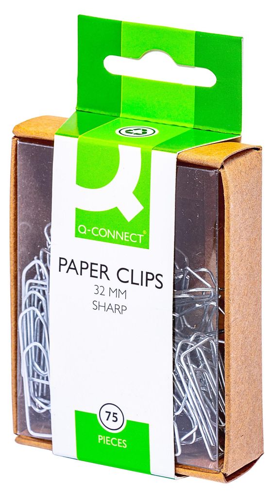 Q-Connect® KF02022 Büroklammern, 32 mm glatt, verzinkt Zdjęcie produktu 