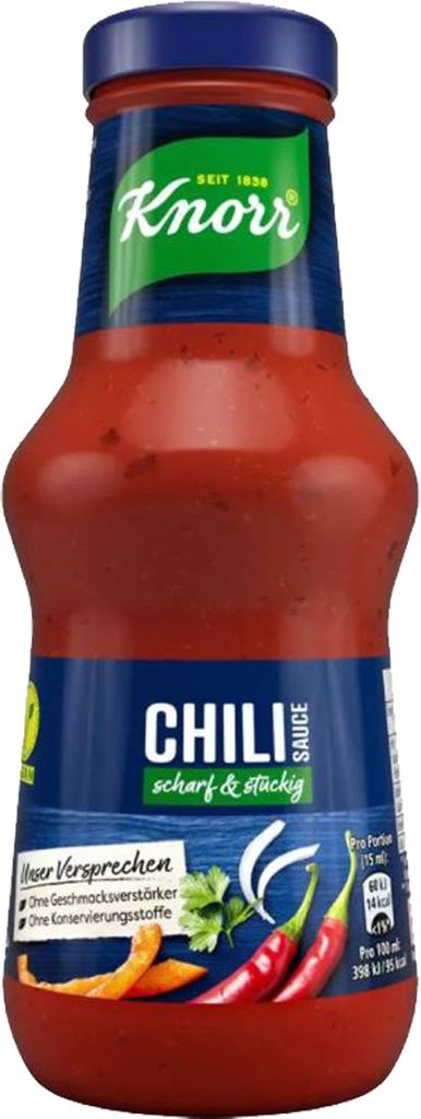 Knorr Chili Sauce scharf und stückig perfekt zu Fleisch 250ml