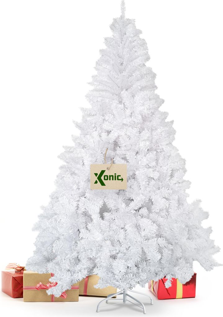 Xonic Claus weißer künstlicher Weihnachtsbaum 150cm – Dichter Tannenbaum Weiß - Christbaum