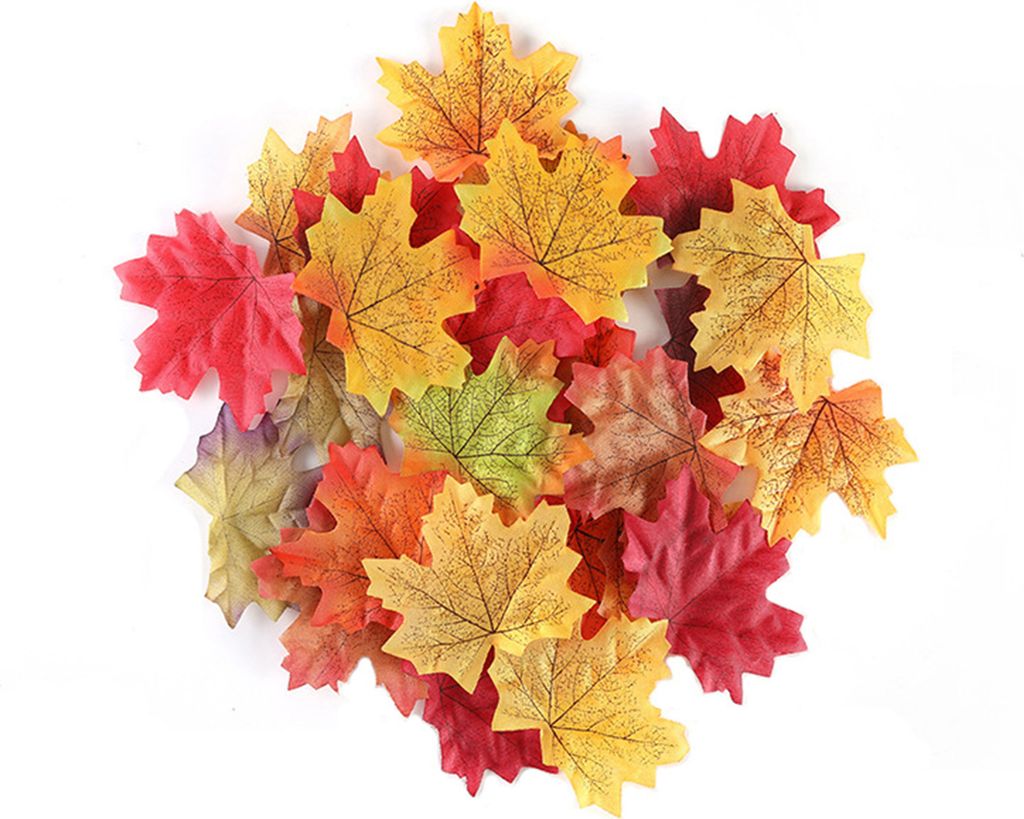 1 Set simuliertes Ahornblatt, vielseitige, realistische künstliche Ahornblätter für Thanksgiving-Halloween-Dekoration.