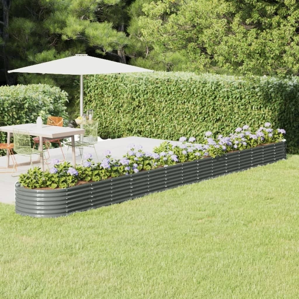 Maison Exclusive - Hochbeet Verzinkter Stahl 620x80x36 cm Grau