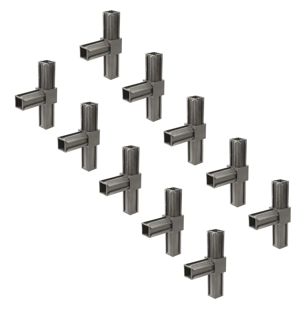 Fixation T pour tube carré 30x30 mm Alberts : stop au jeu de montage - 10x