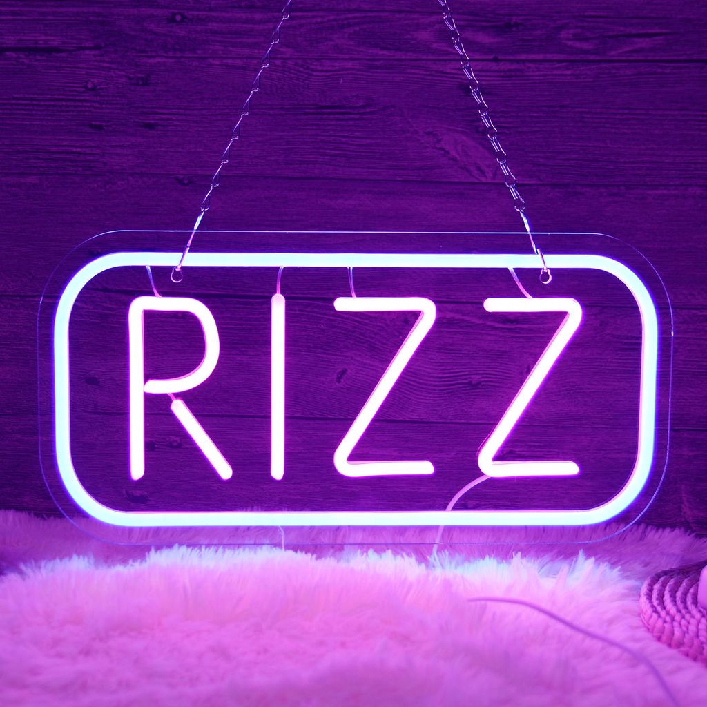 RIZZ Leuchtreklame LED Neonlicht USB Nachtlicht für Wand Zimmer Spielzimmer Bar Party Dekoration