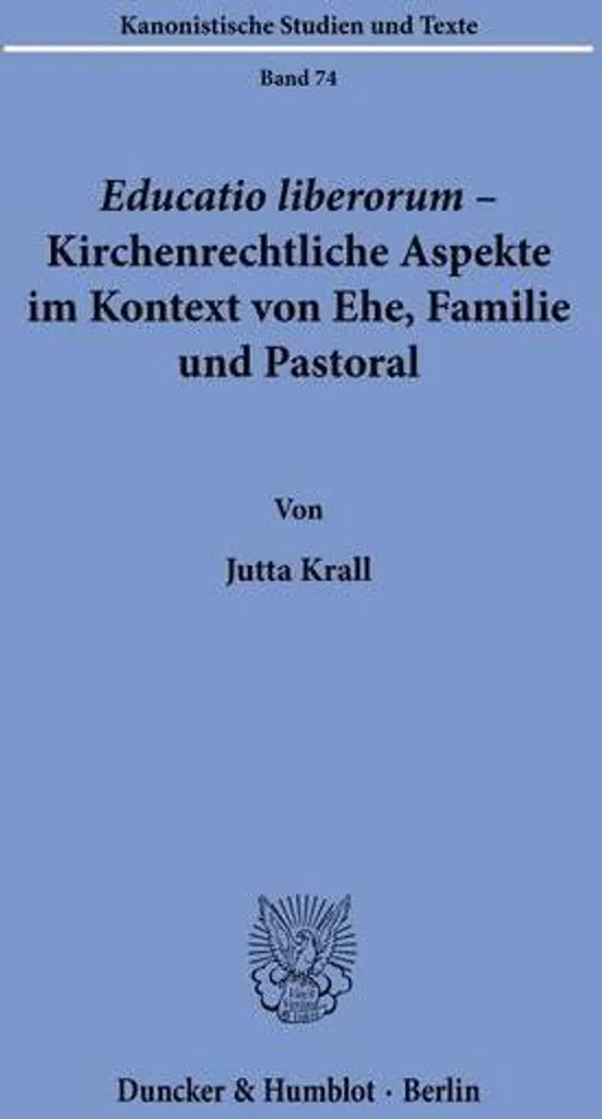 Livre de droit canonique sur l'éducation et la pastorale de la famille