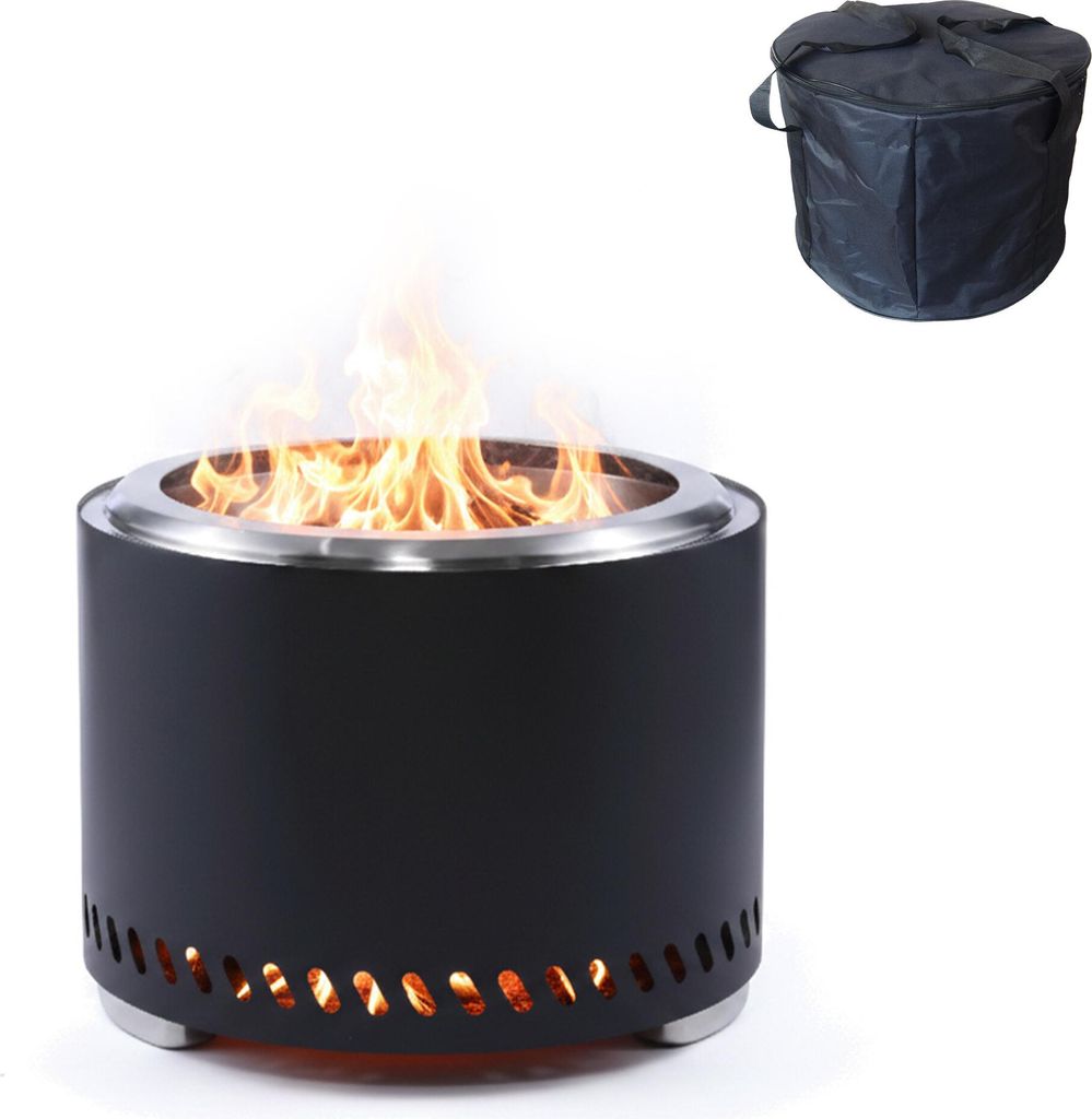 Relaxdays Braciere senza fumo, acciaio inossidabile, A x P Immagine del prodotto 