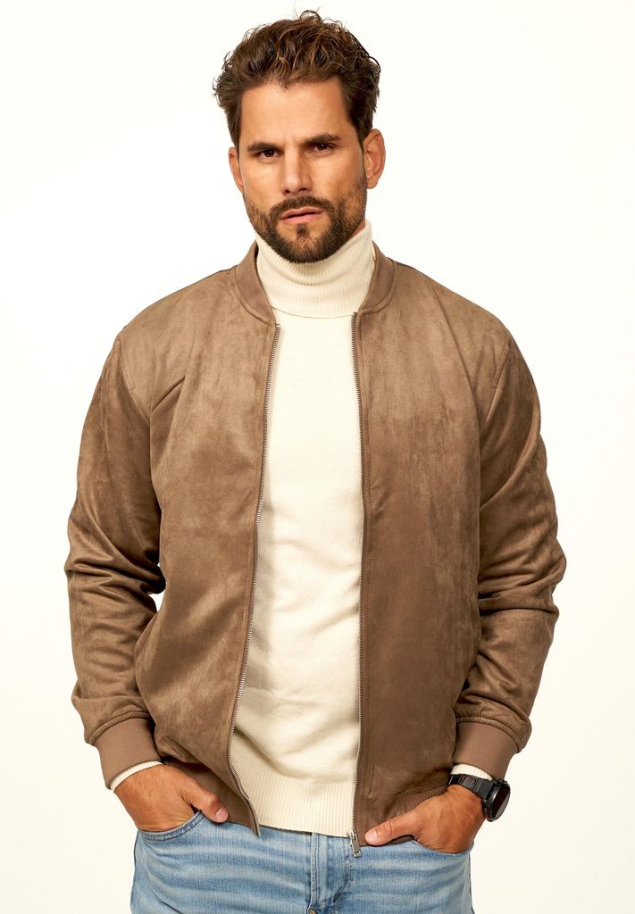 OneRedox Herren Blouson als Weiche Übergangsjacke mit Baseball-Kragen Herren Blousonjacke im Bomberjacken Stil als Layering-Piece