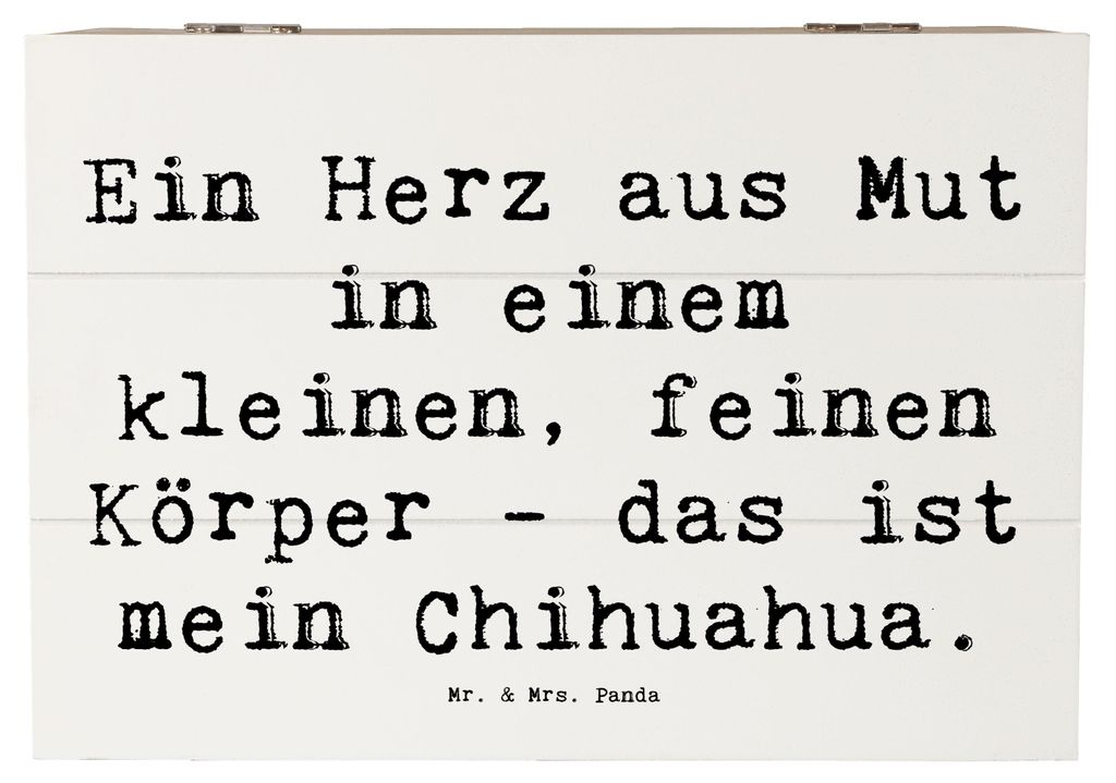Mr. & Mrs. Panda Truhe Spruch Chihuahua Herz 22 x 15 cm - Weiß - Geschenk, Liebhaber, Hunderassen Beschreibung, Hunderasse, Erinnerungsbox, Charak...