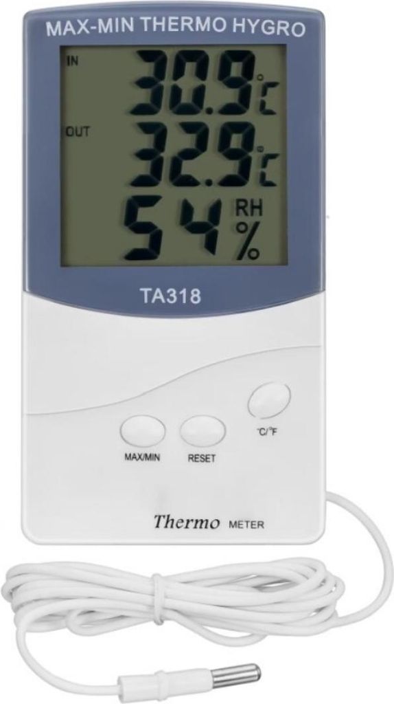 Digitales Thermometer für den Innen- und Außenbereich, perfekt für den Winter. Anzeigen - Temperatur, Wetter, Alarm und Befestigungshaken