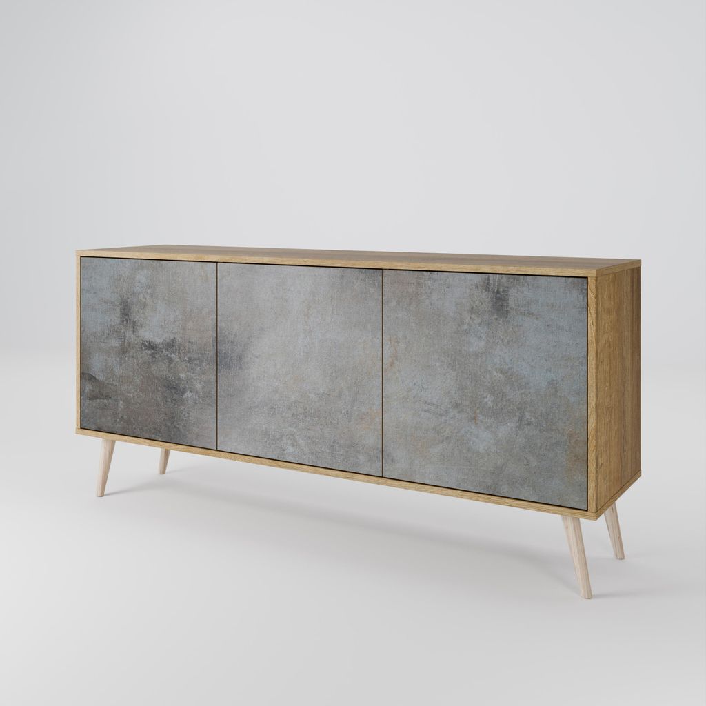 Spacerebels Kommode mit 3 Türen - Sideboard Komodenschrank - Highboard - Kleiderschrank Möbel - Wohnzimmer Schlafzimmer - 57,5×111×42 (HxBxT)
