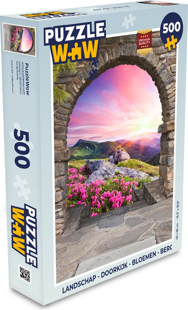 MuchoWow Puzzle 500 Teile Landschaft - Aussicht - Blumen - Berg - Denken - Spiel - Toy