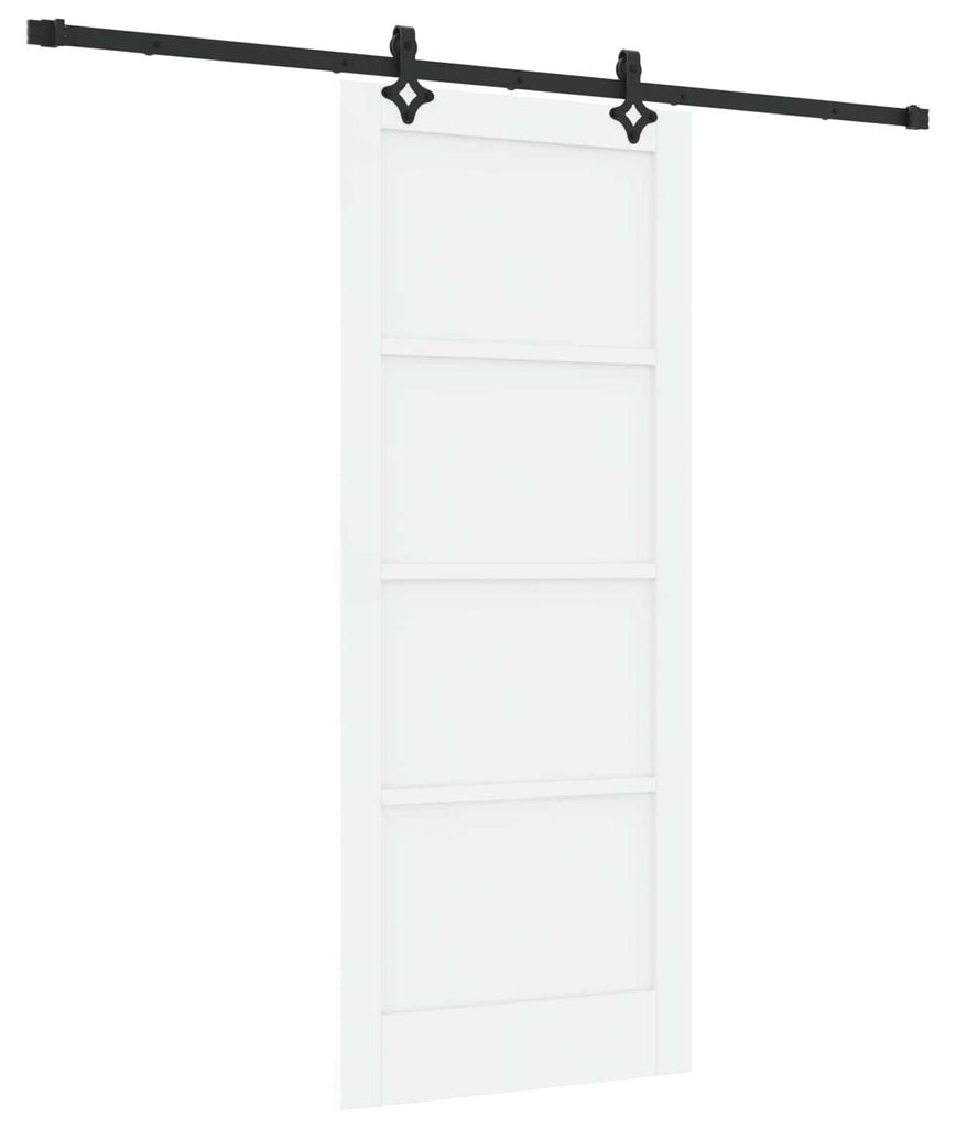 Schiebetür ORKDAL Weiß 83 x 202 cm Massives Kiefernholz