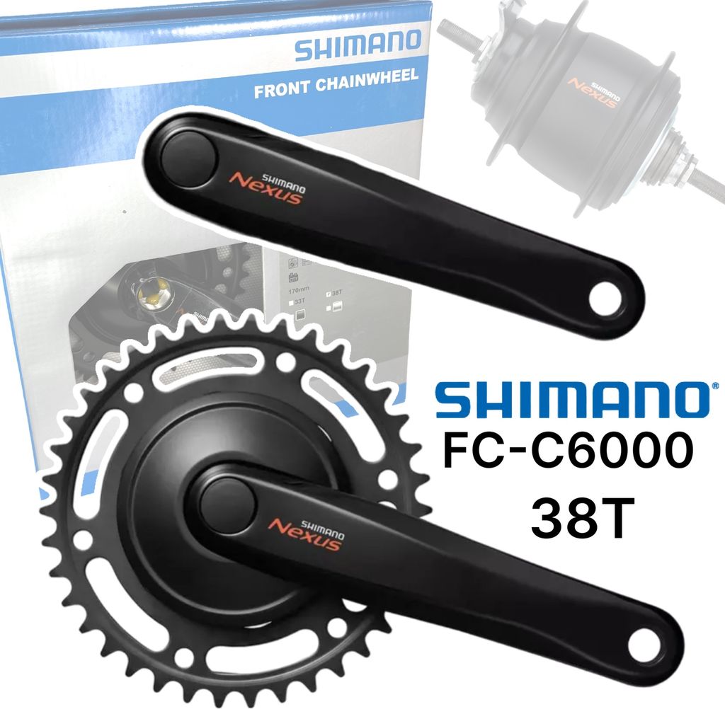 Shimano Nexus Alfine Kurbelgarnitur City FC-C6000 38Z Schwarz