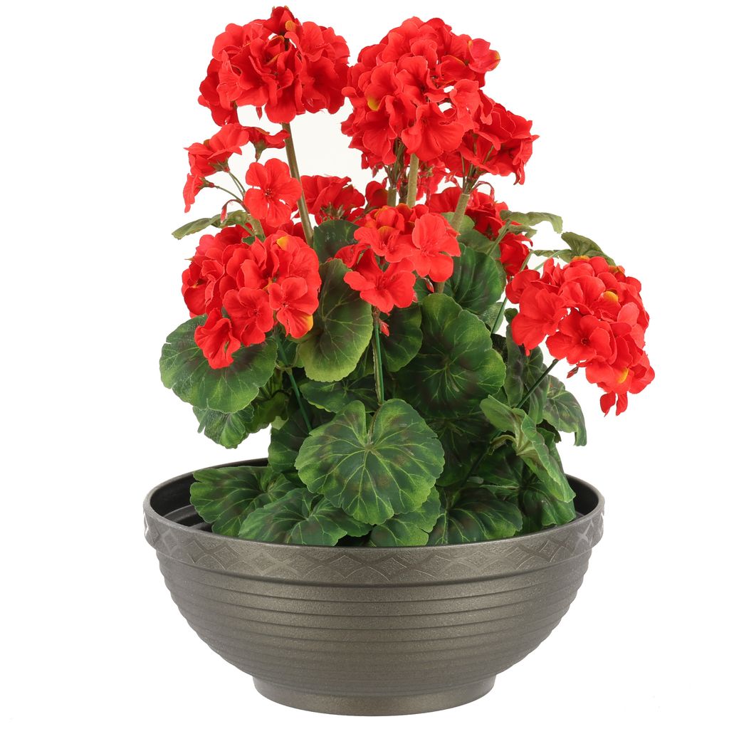 Pflanzschale Runder Pflanztopf 4 L Graphit Ø 30cm Kunststoff, für Blumenarrangements, Höhe 12,4 cm