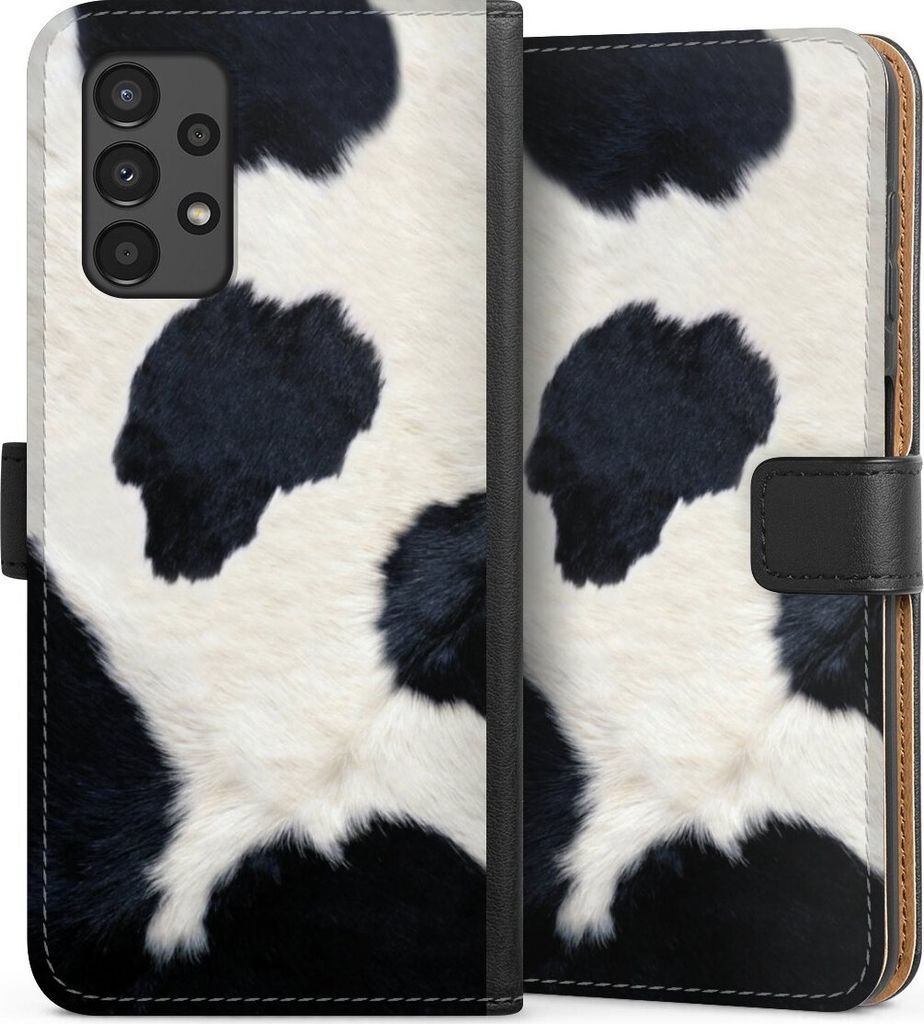 DeinDesign Klapphülle für Samsung Galaxy A13 4G Handytasche Lederhülle Tasche Animal-Look Animalprint Kuhfell