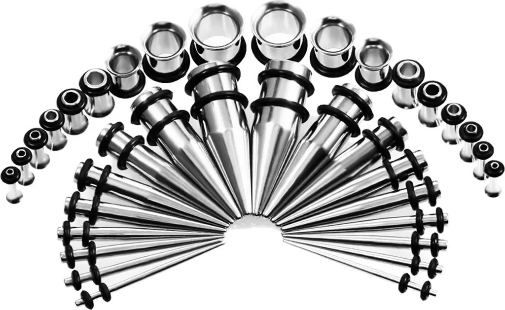 Set 36 Espansori Conici Acciaio Chirurgico | Gioielli Piercing Professionali