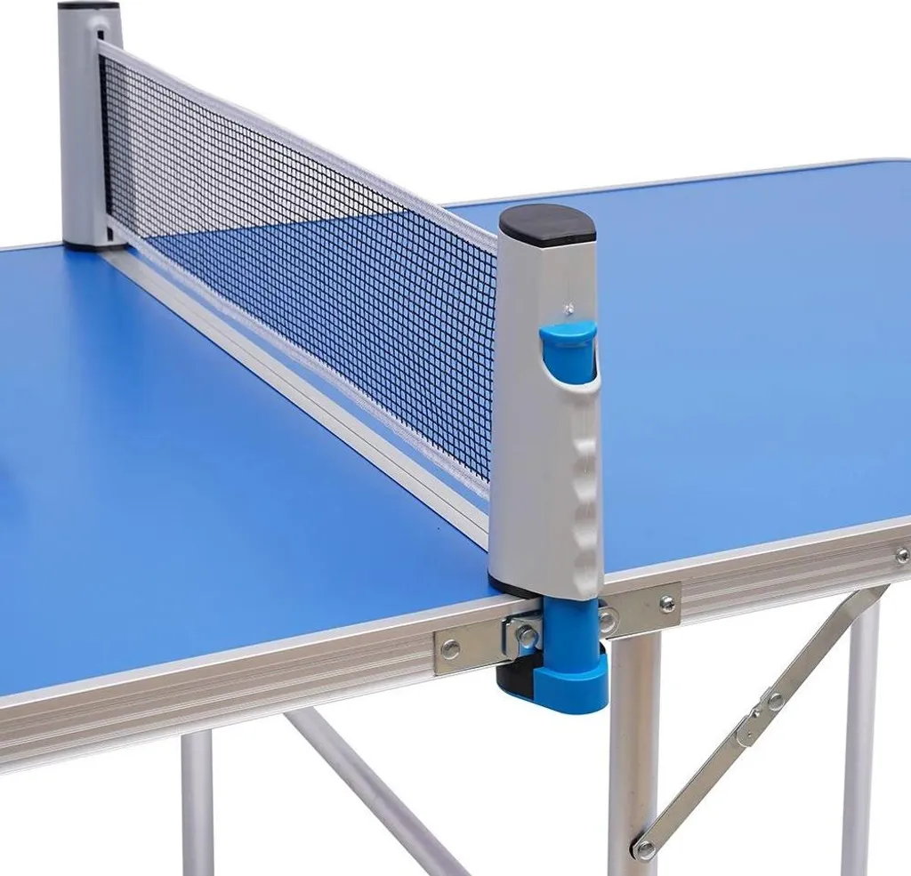 Mini Table de Tennis de Table Extérieure - Plateau Bleu MDF et Aluminium - 9