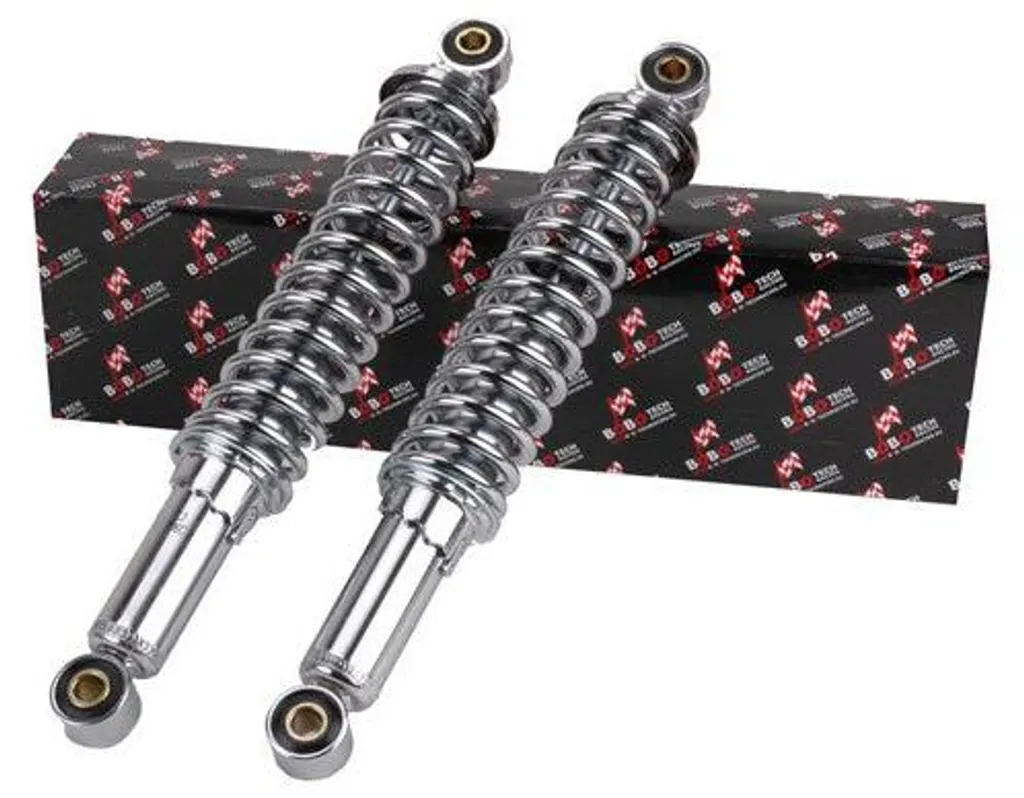 Amortisseurs 320 mm Chrome pour Tomos Maxi - Ressorts Renforcés Set