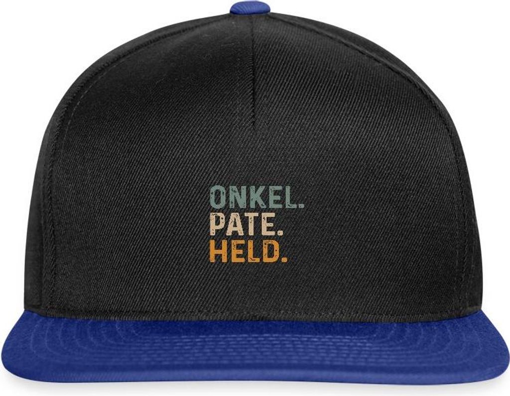 Spreadshirt Patenonkel Geschenk Onkel Pate Held Snapback Cap, One size, Schwarz/Königsblau