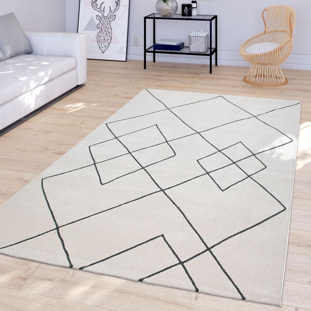 TT Home Wohnzimmer Teppich Modernes Rauten Design Skandi Produktbild 