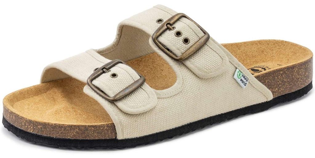 Natural World Tropic Uni Bio-Pantolette mit Baumwolle Beige (Sand), 7001-533