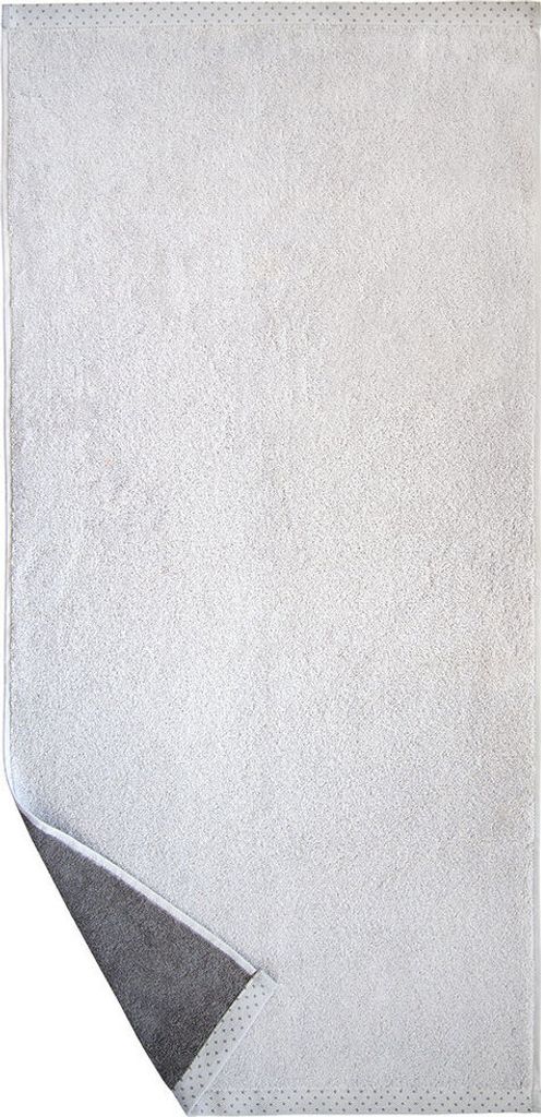Dyckhoff Duschtuch Basic Line Pünktchen Bordüre grau 70 x 140 cm
