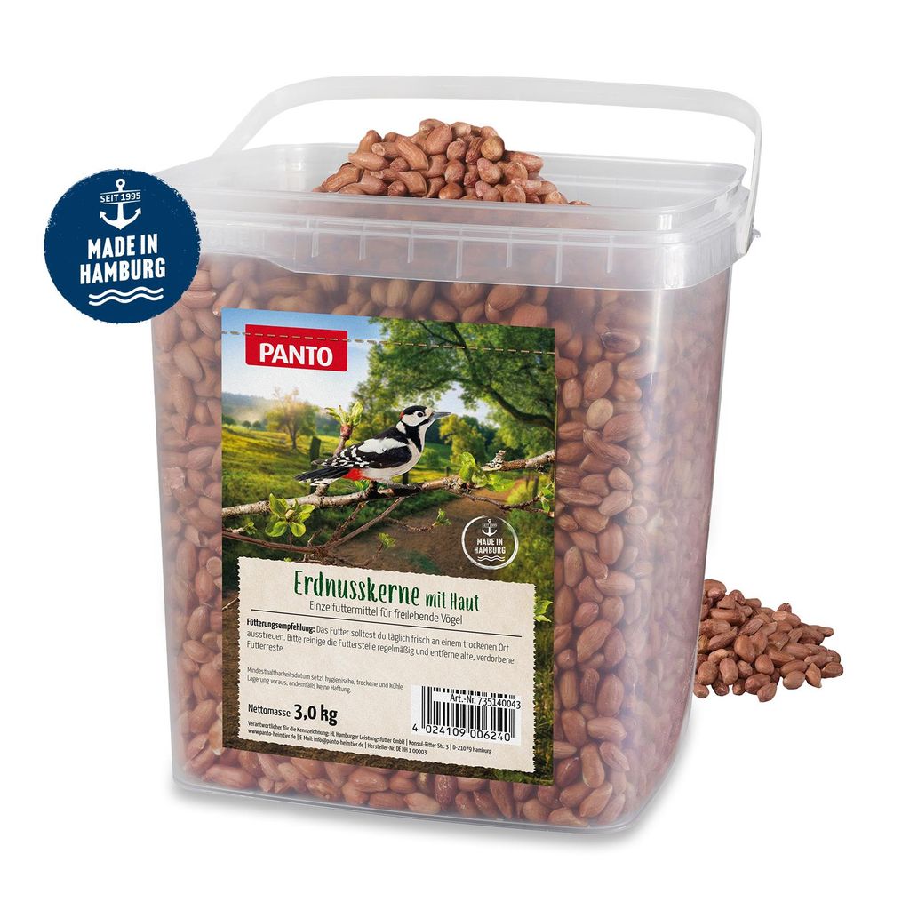 PANTO Erdnusskerne mit Haut - Wildvogelfutter 3 kg
