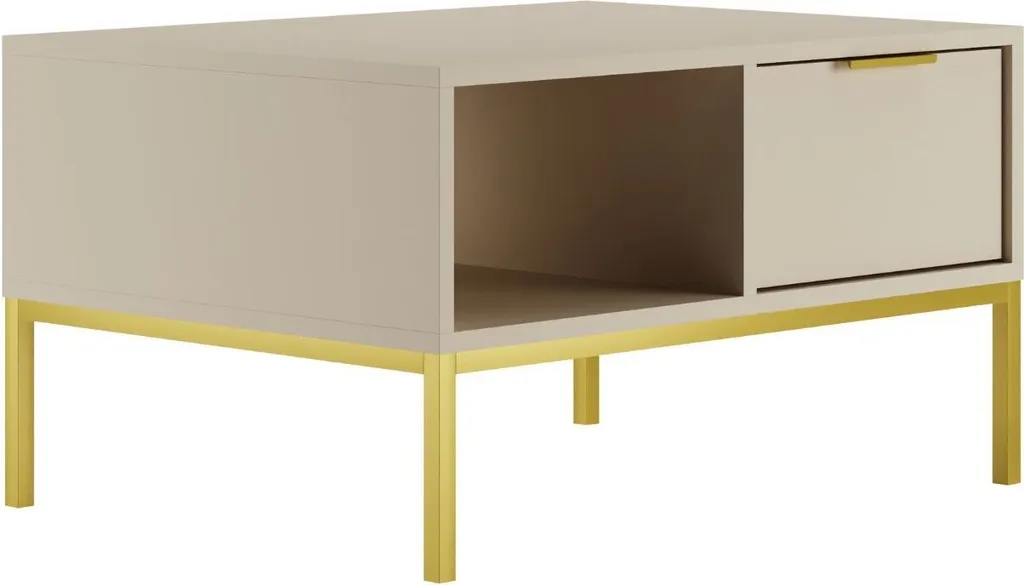 Table basse moderne Cachemire 100 cm avec pieds dorés design chic