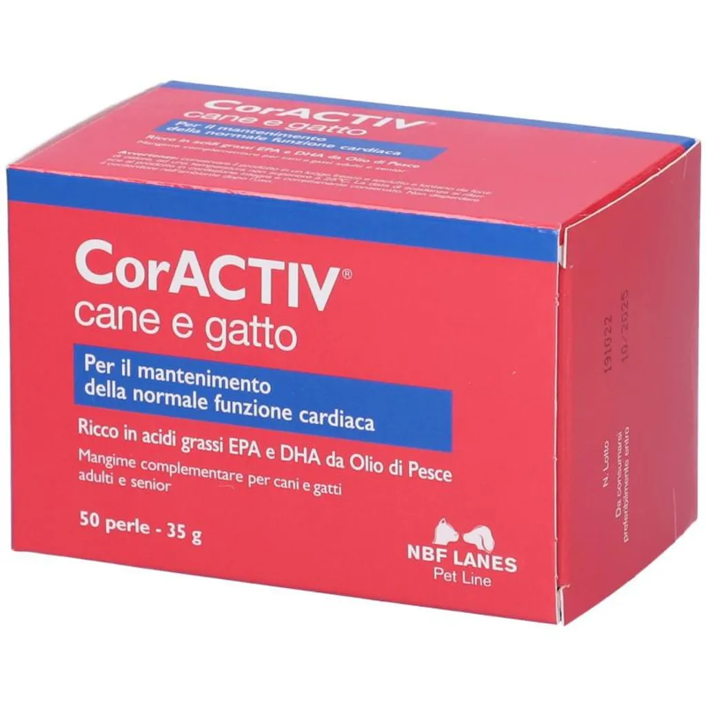 CORACTIV Soutien cardiaque pour chien et chat 50 perles riches en Omega-3