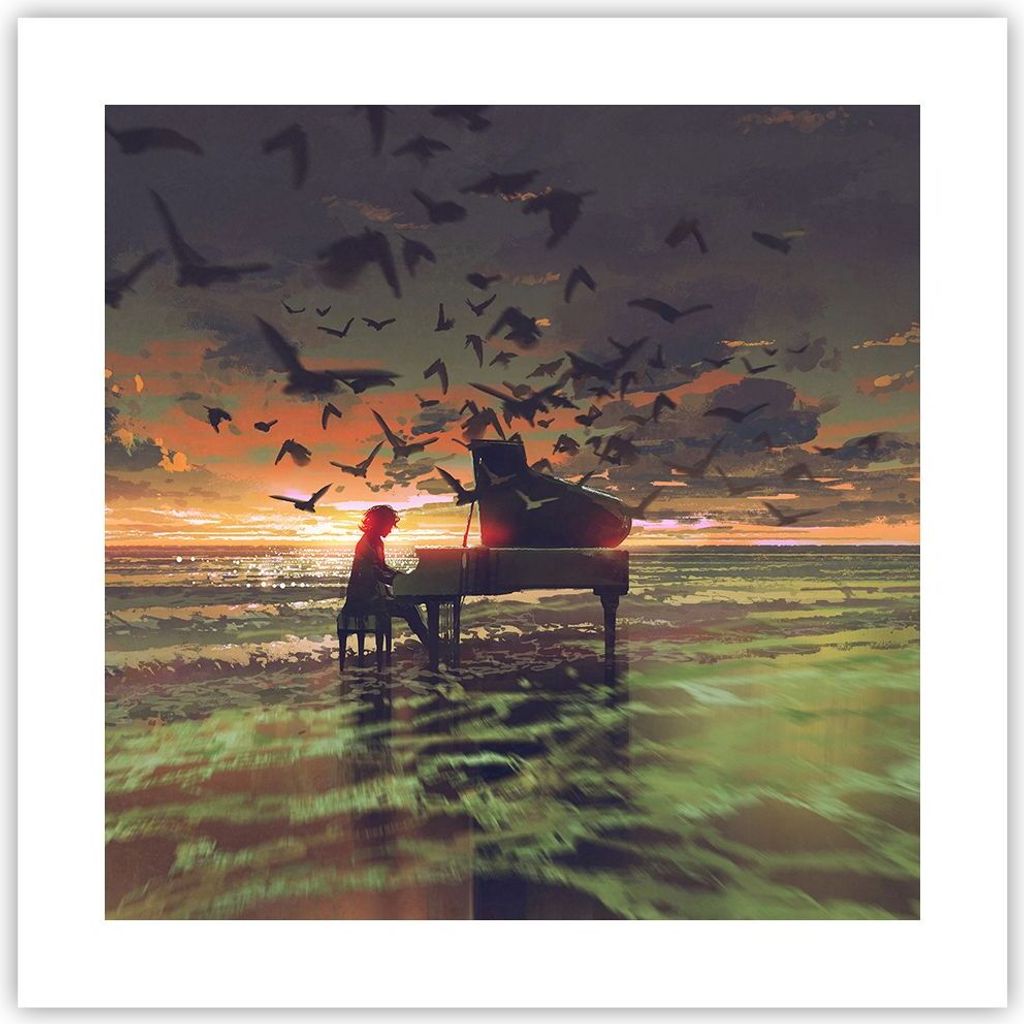 Poster - Poster ohne Rahmen - Klaviermusik - 40x40 cm - Produktbild 