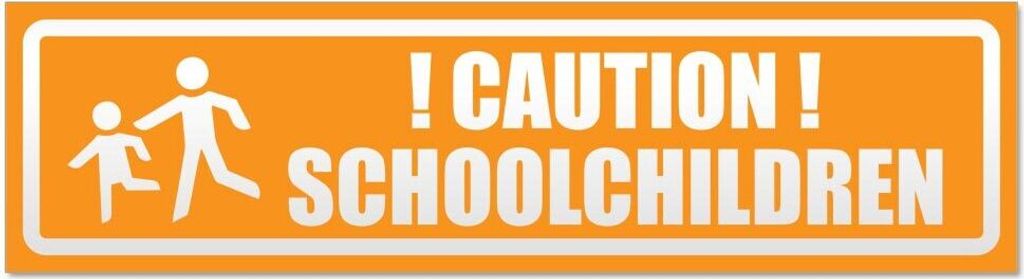Kiwistar Caution schoolchildren invertiert Magnetschild Schild magnetisch - 30cm Orange - Magnetfolie für Auto PKW Kfz
