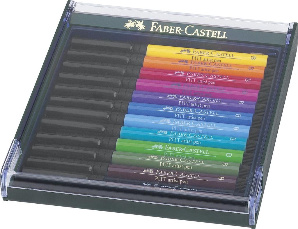 FABER-CASTELL Tuschestift Pitt Artist Pen B 12x Bright Immagine del prodotto 
