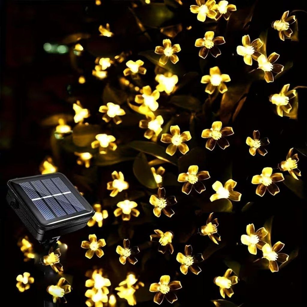 5m 20 LED Solar Lichterkette Kirschblüten LED Außen Produktbild 