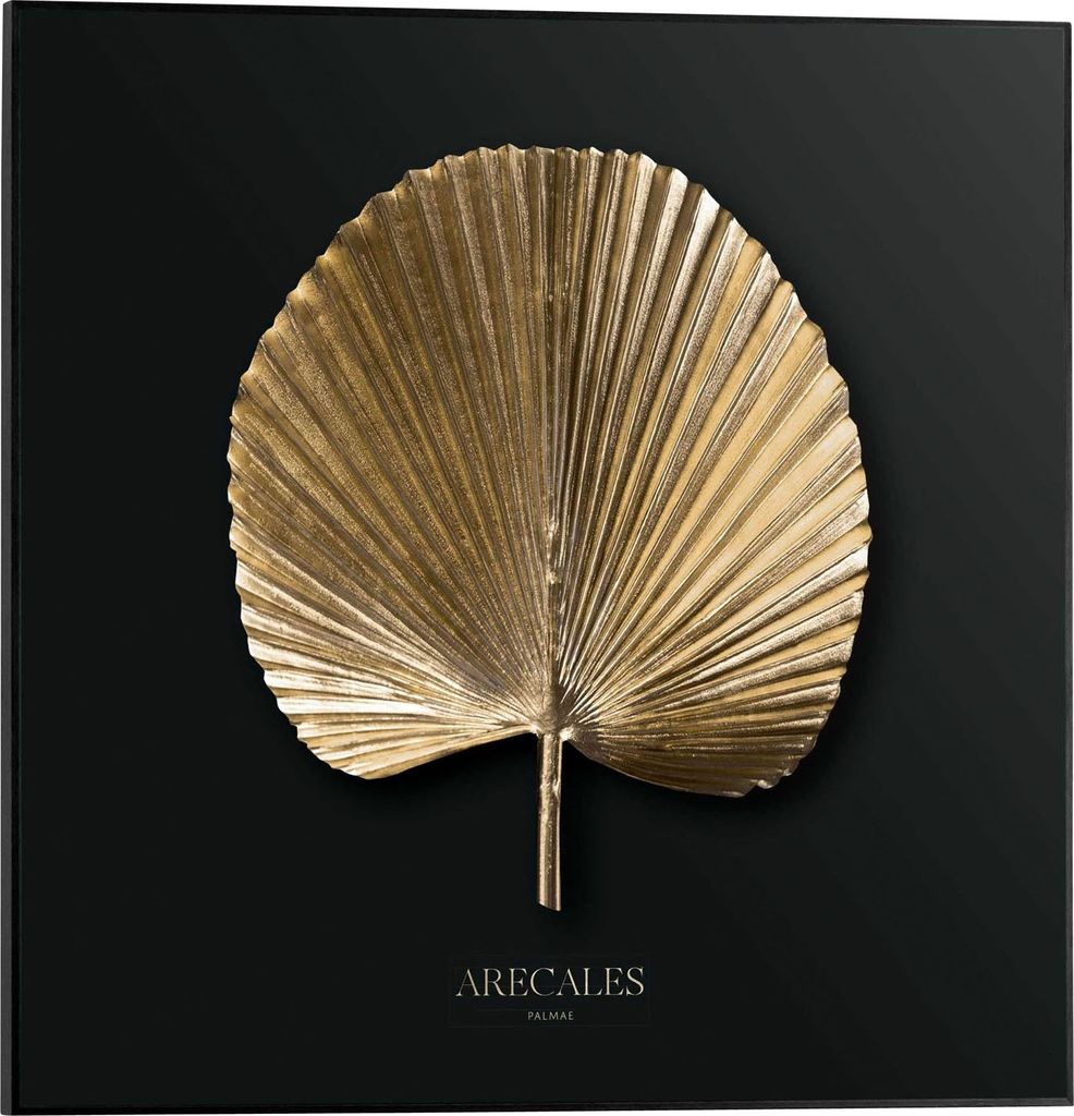 Wandbild - Schwarz - Goldgelb - 50 x 50 cm - Areca Gold