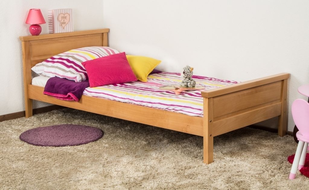 Kinderbett / Jugendbett Wooden Nature 141 Buche massiv natur - 90 x 200 cm (B x L)
