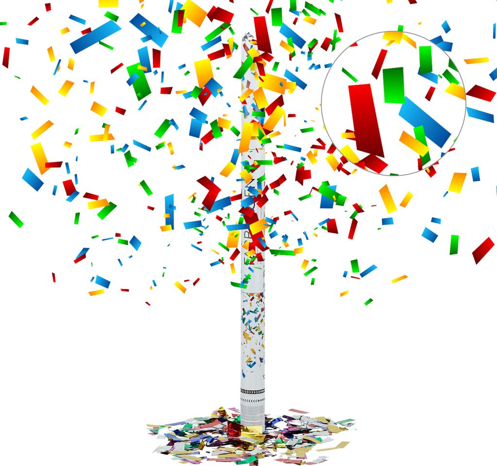 relaxdays 10 x Party Popper 80 cm Bunt