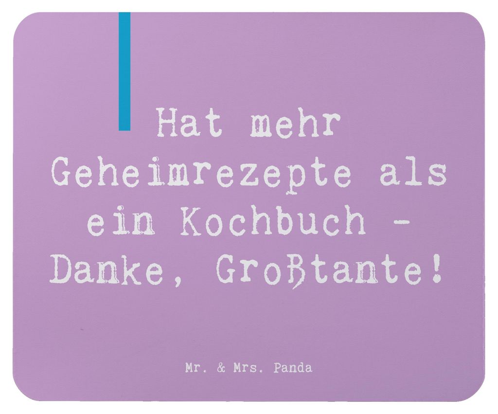 Mr. & Mrs. Panda Mouse Pad Spruch Geheimrezepte Großtante - Lavendeltraum - Geschenk, fürsorglich, Mauspad, emotionale Unterstützung, kulinarisc...