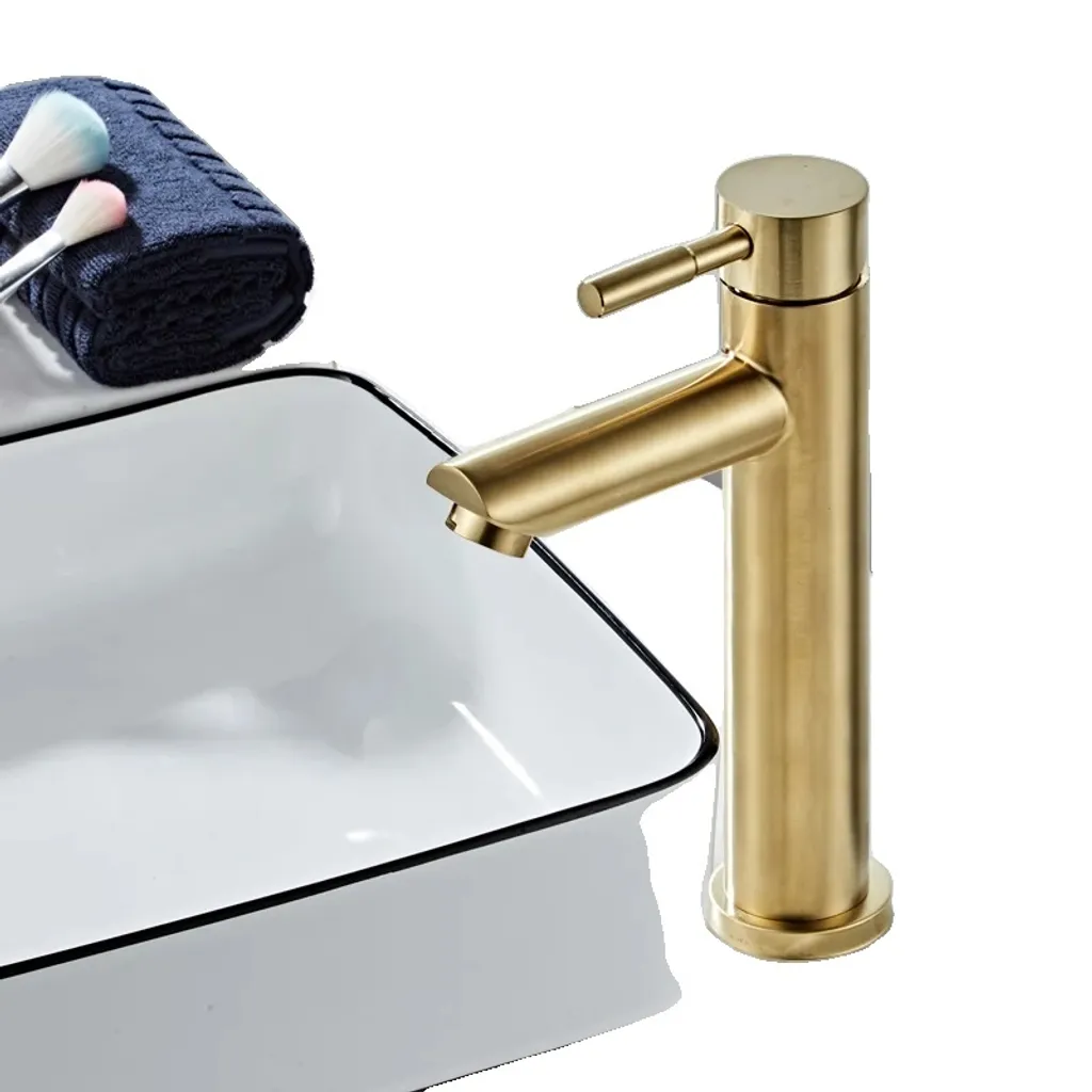 Miscelatore Acqua Calda e Fredda Oro Spazzolato - Corpo in Ottone H59