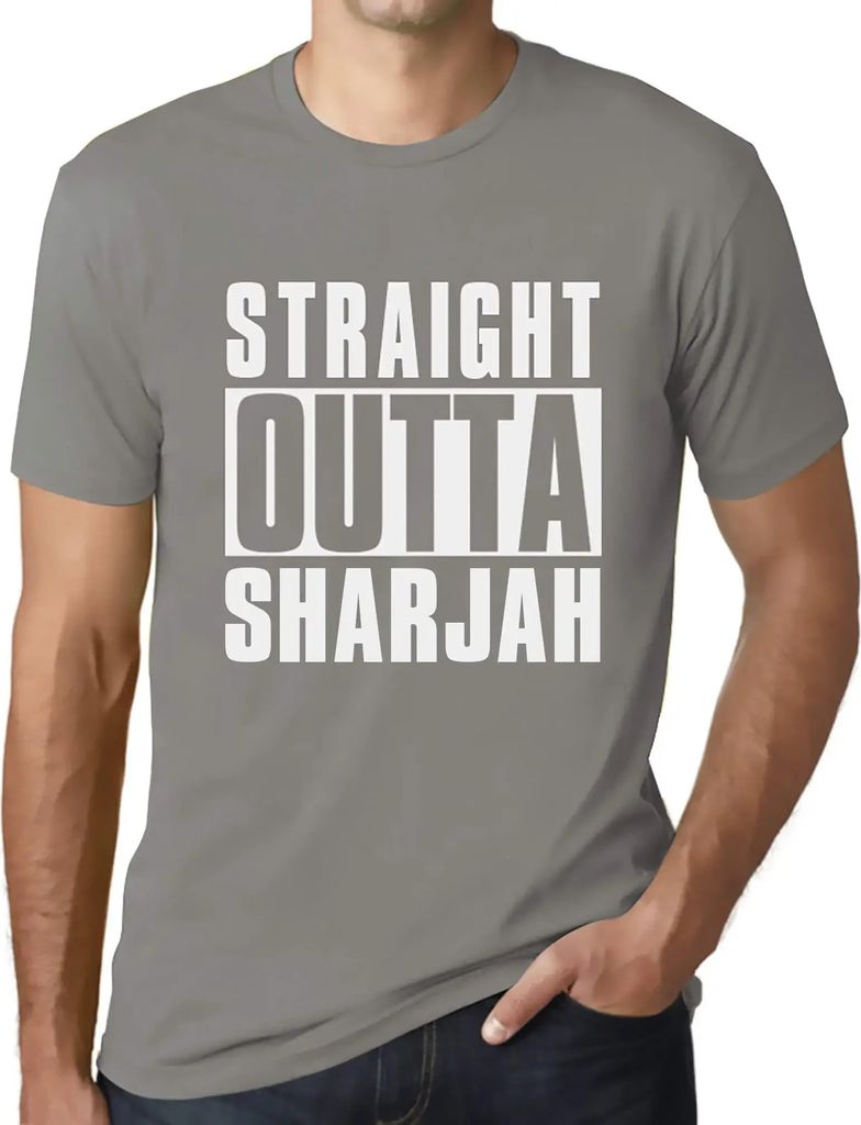 Herren Grafik T-Shirt Direkt aus Sharjah – Straight Outta Sharjah – Öko-Verantwortlich Vintage Jahrgang Kurzarm Lustige Druck Geburtstag Gesch...