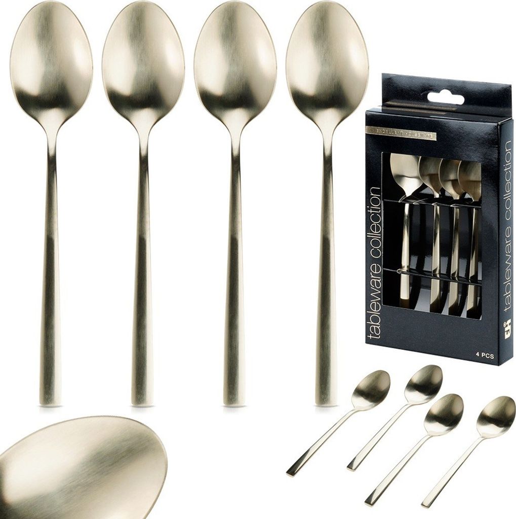 Teelöffel Kaffeelöffel kleine Löffel aus Edelstahl Gold goldfarben 4 Stk.