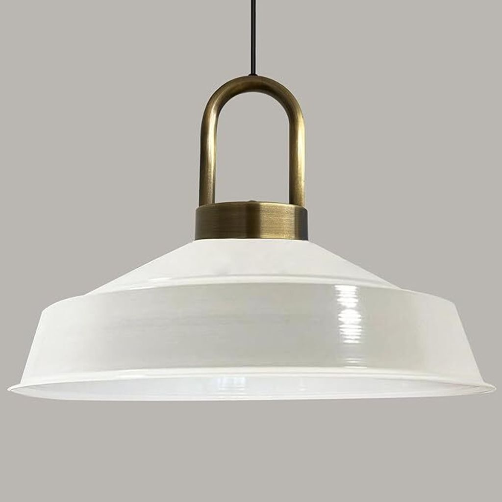 Pendelleuchte Asletl-Lock Hängelampe aus Metall Ø40 cm Weiß Lampe