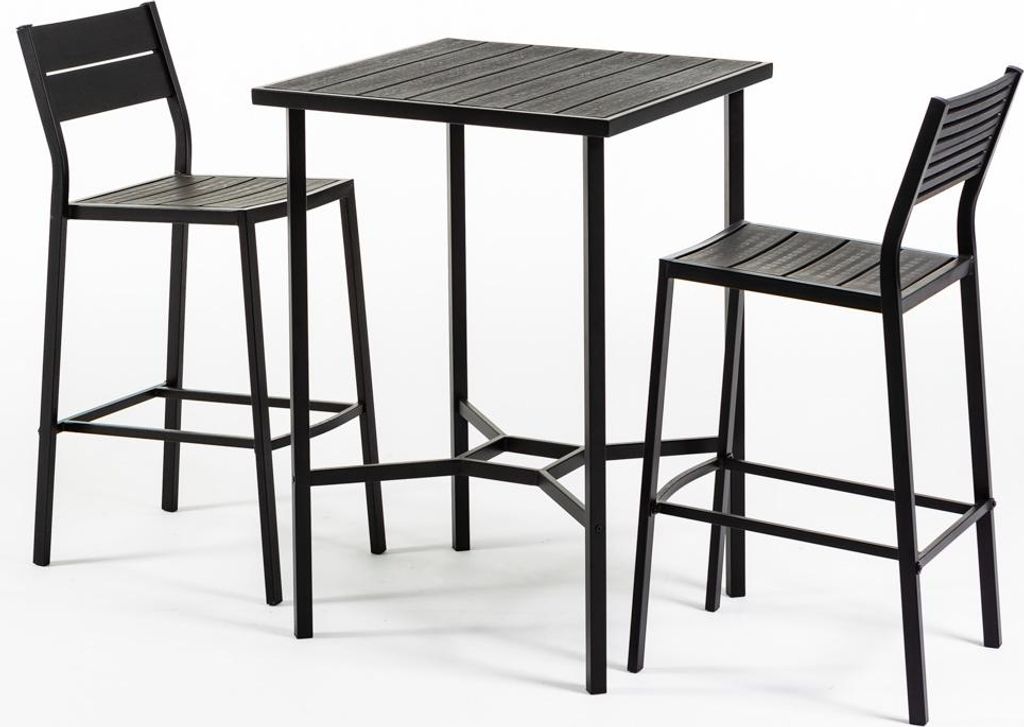 Set da balcone per esterni con tavolo alto quadrato 70×70 Immagine del prodotto 